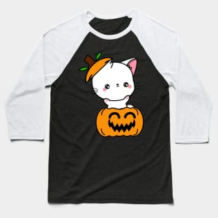 Funny angora cat is in a pumpkin Baseball T-Shirt
